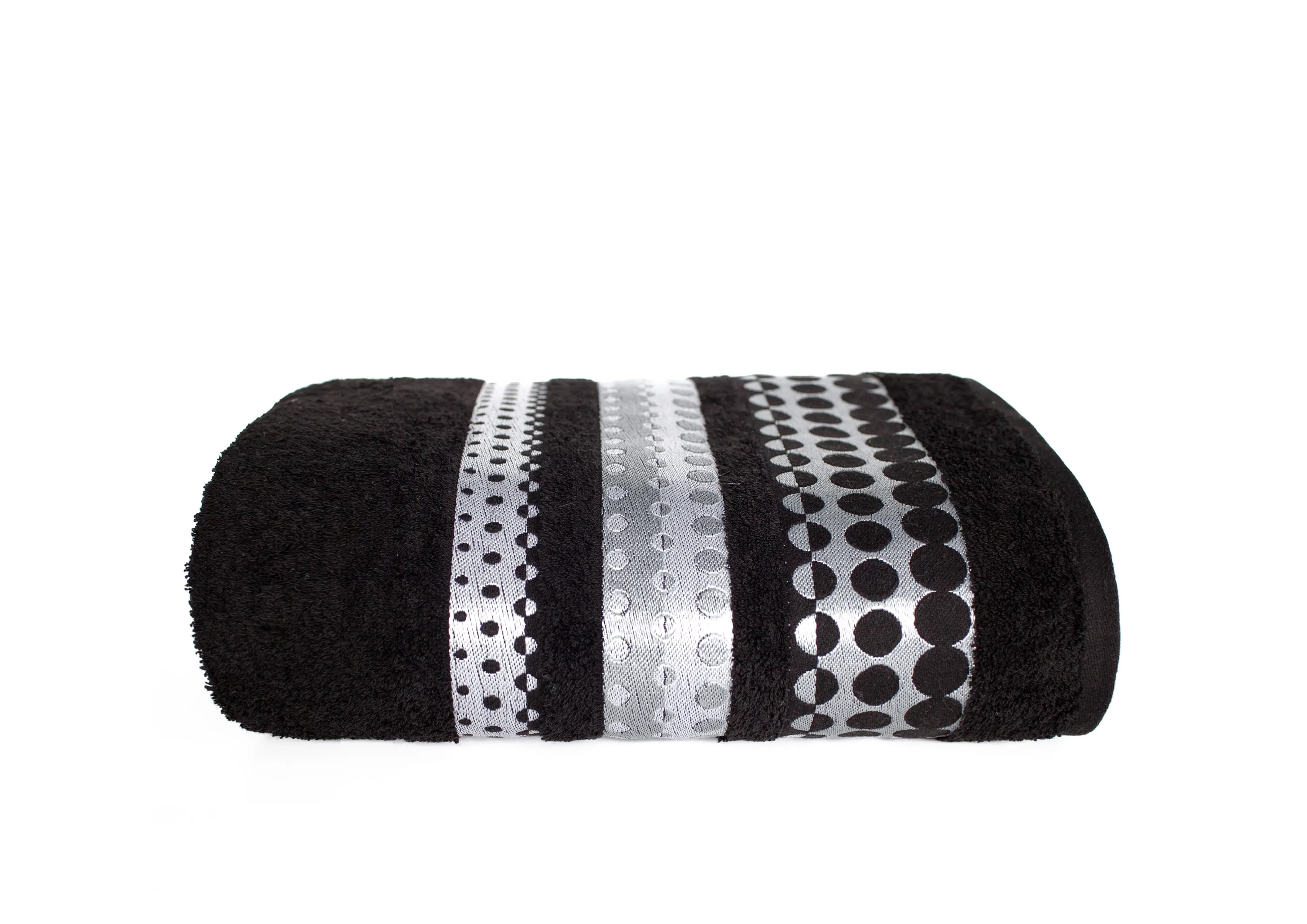 Ręcznik SILVER 70X140 żakardowy z haftem czarny - FARO_8521