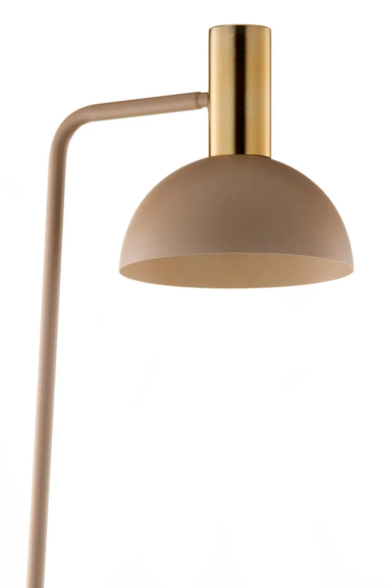 image lampa stojąca, lampa podłogowa, metalowa oprawa, złoty akcent, kremowy kolor