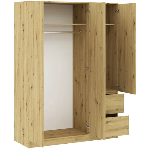 Szafa 3-drzwiowa z 2 szufladami BASIT SZ149 dąb artisan - INT_5003515