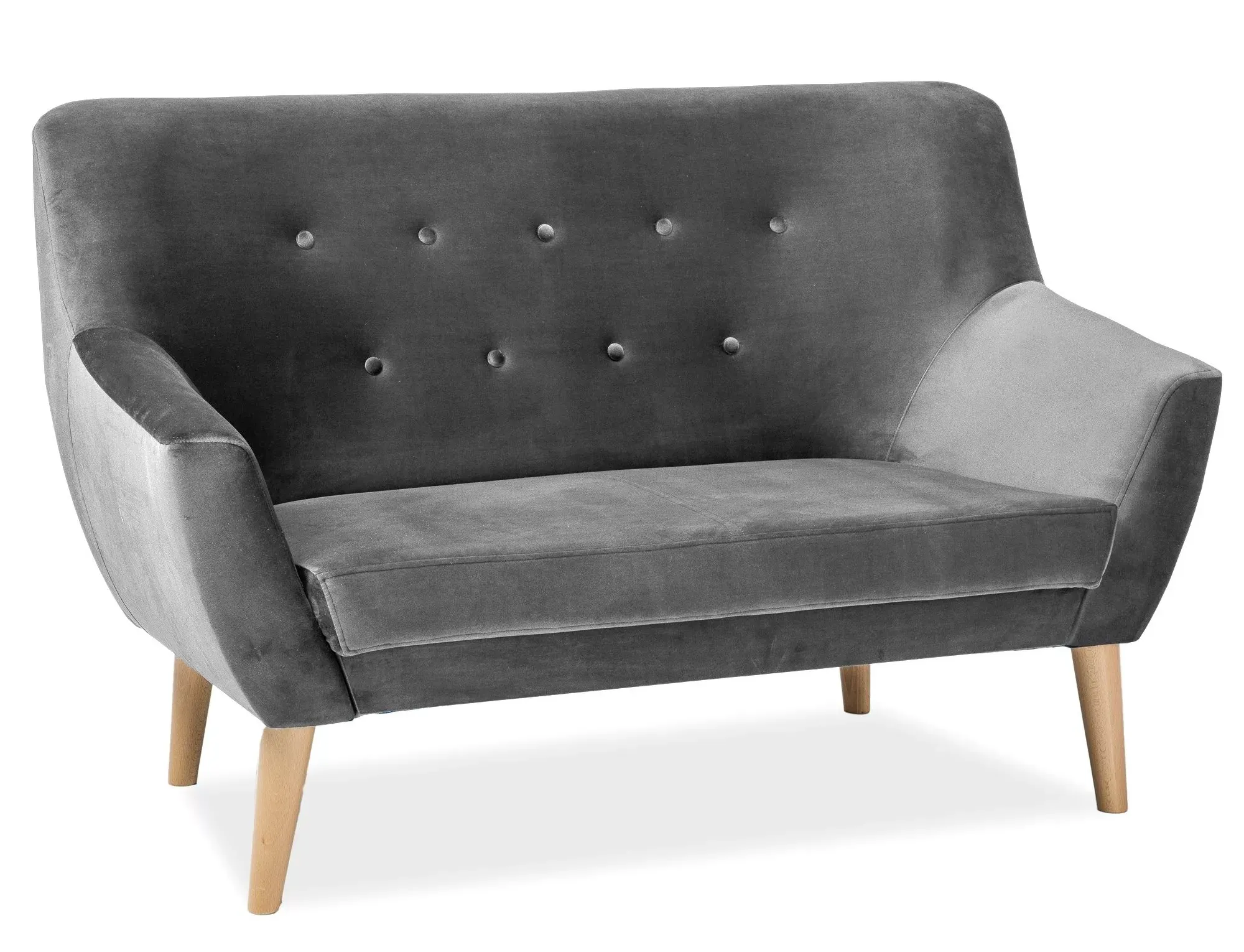 Sofa 2-osobowa NORDIC 2 VELVET Bluvel 14 szara