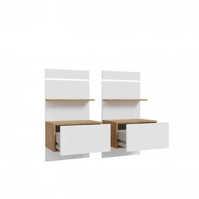 Szafki nocne zestaw LENYBELARDO Dąb Riviera FORTE - LNBK211STB-M604