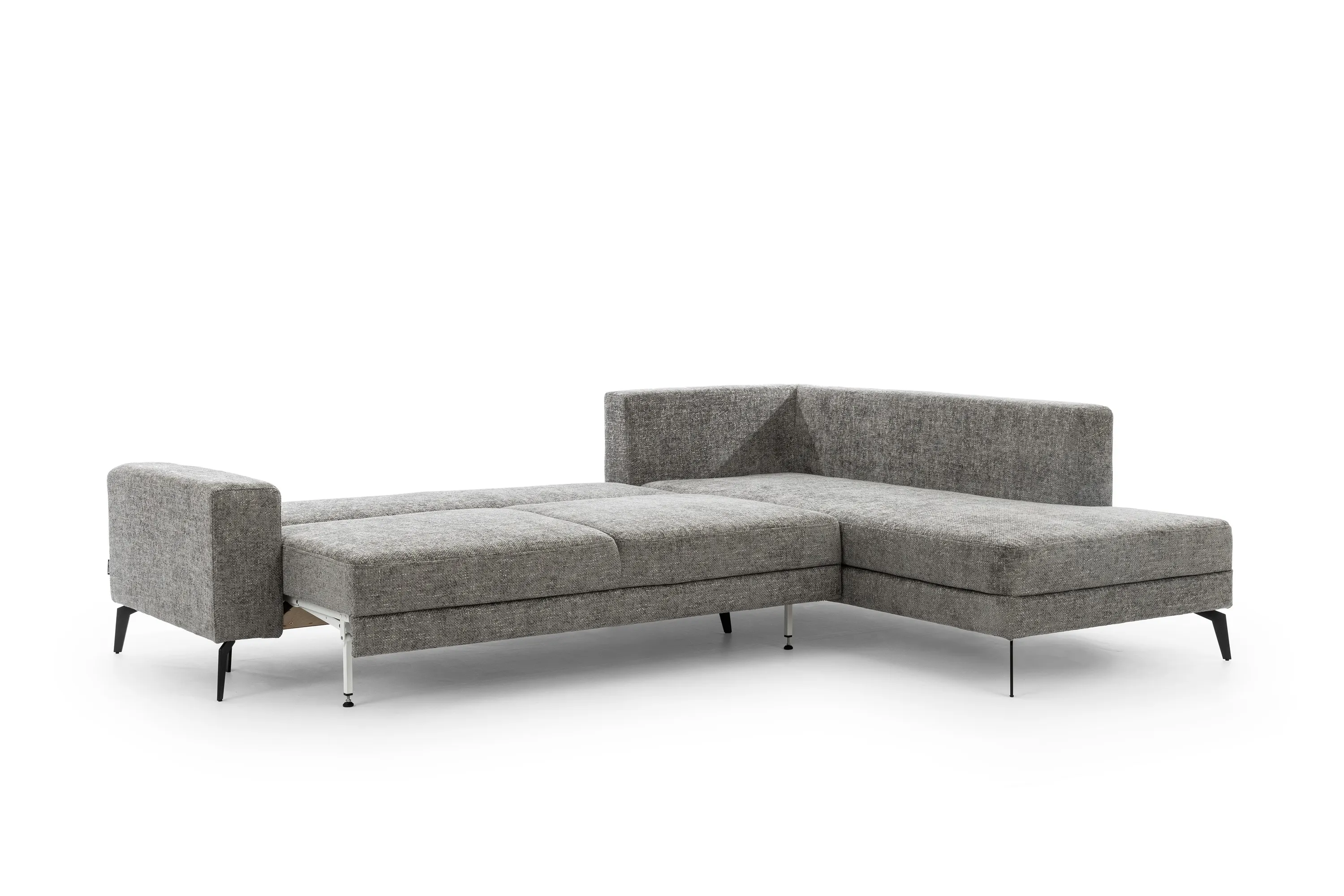 Narożnik rozkładany prawostronny ELENTIO (Magni 206.13) 280x220 cm z dwoma pojemnikami szary - B_162380