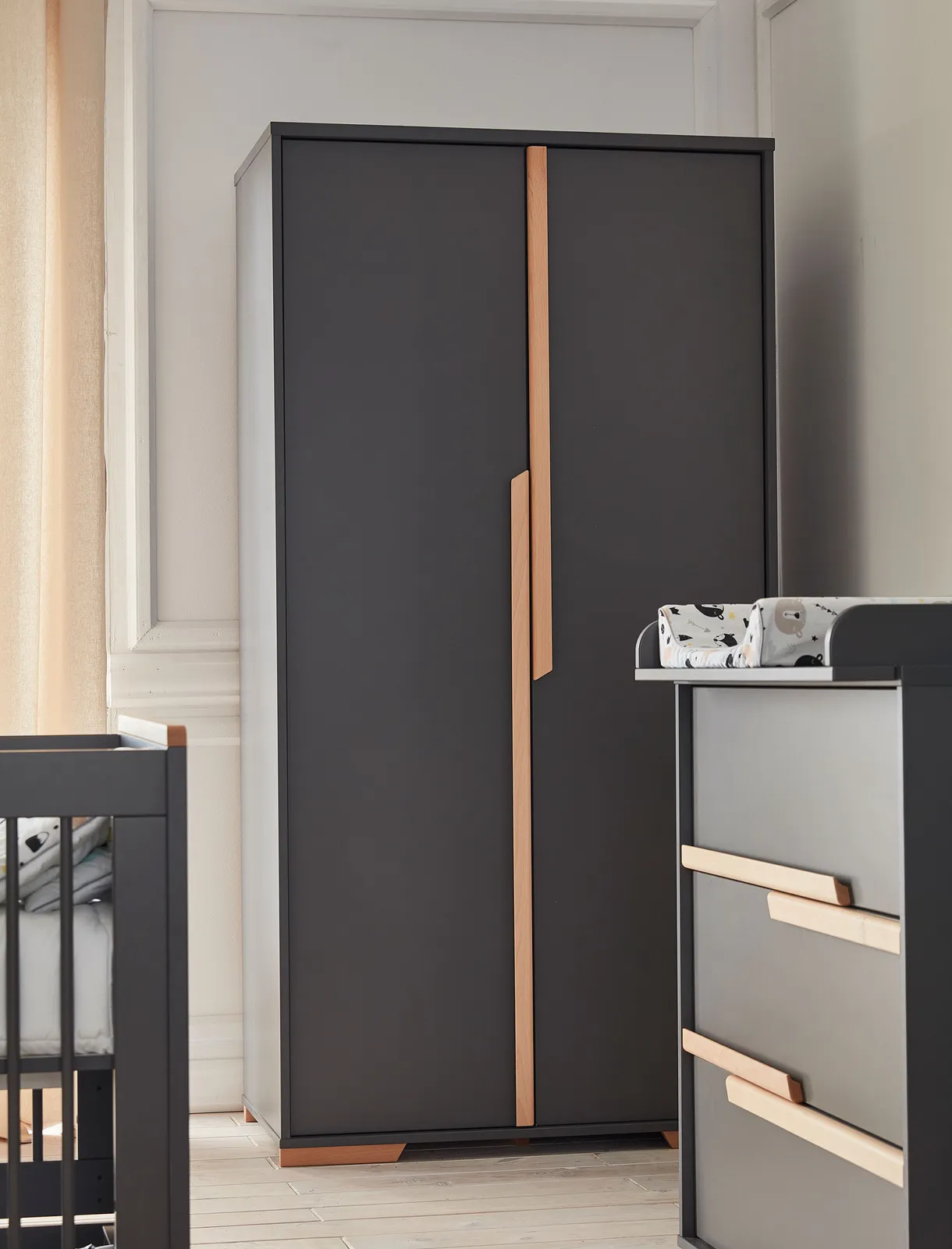 Szafa 2-drzwiowa SNAP 99x195 ciemnoszara - PIN_023-042-162