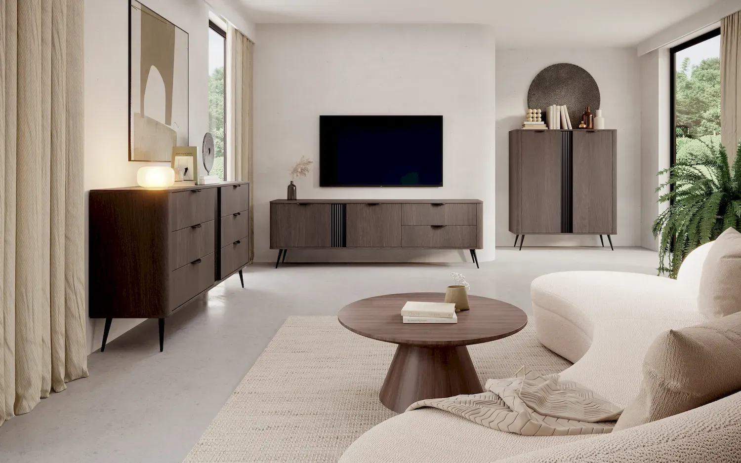 Komoda wysoka 2-drzwiowa VERIS dąb dunin czarny - LA_VERIS_KOMODA_WYSOKA_2D