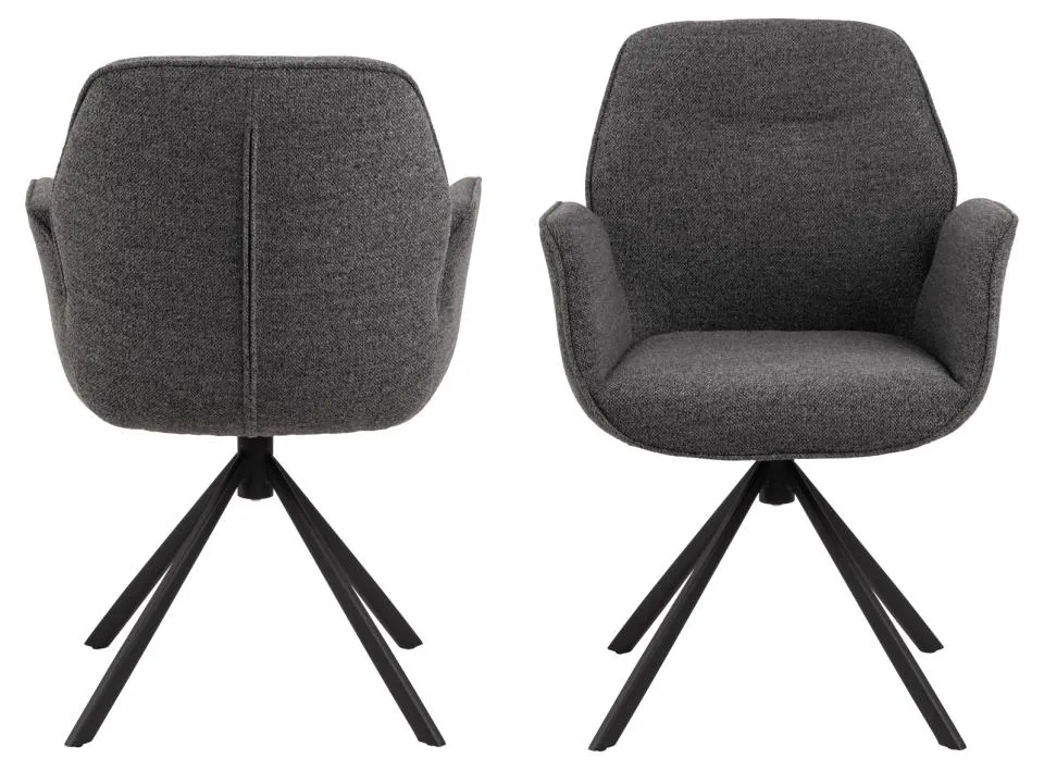 Krzesło obrotowe z podłokietnikami SPRING Ciemnoszary, Czarny (zamek błyskawiczny) - 0000100864