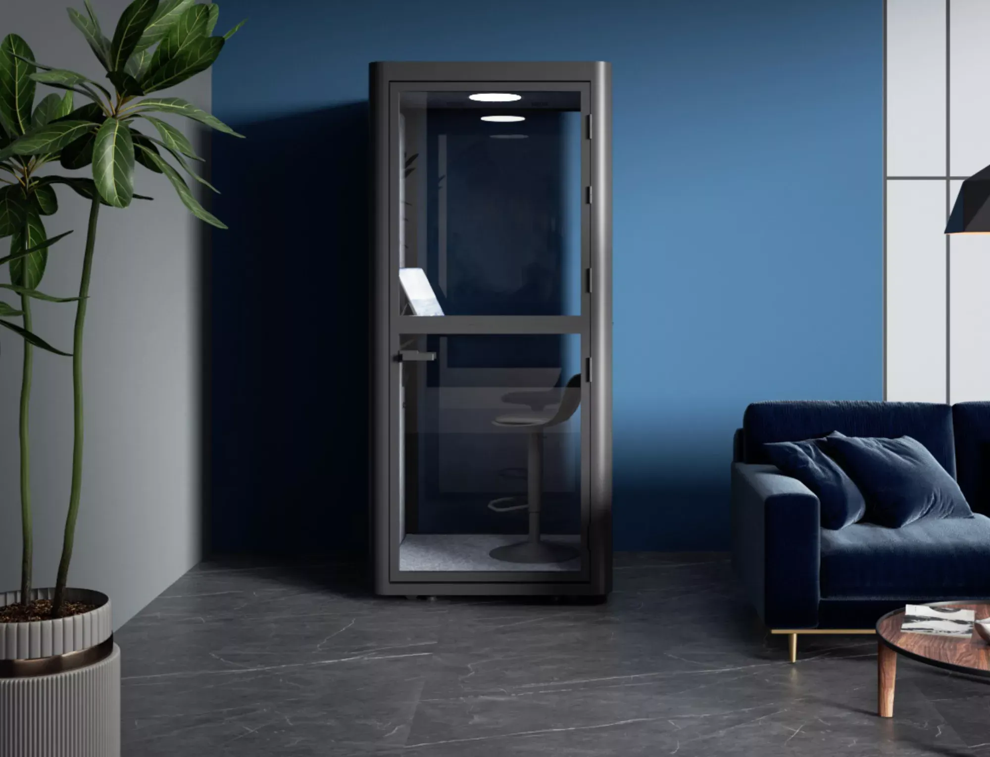 Kabina Budka akustyczna wygłuszająca POD - ciemnoszary, czarny - POD