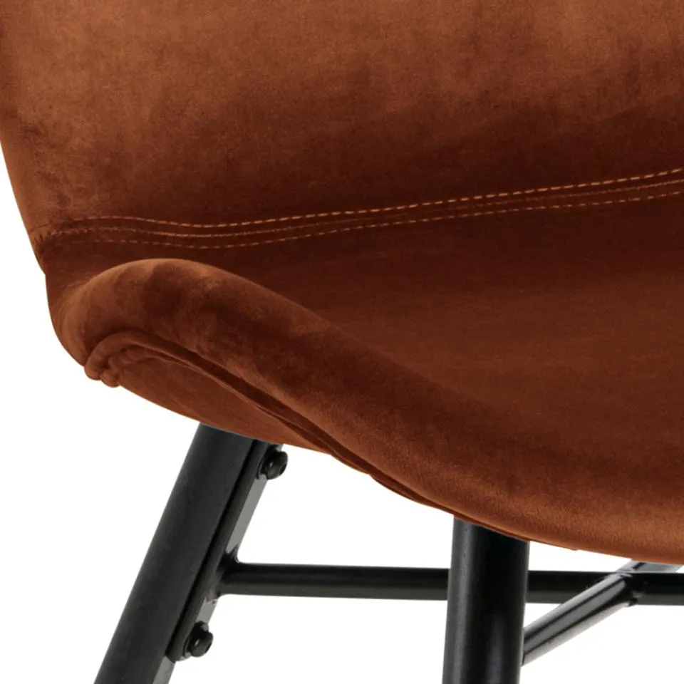 Krzesło tapicerowane DOREN brązowy Drewno-Czarny ( zestaw 2 sztuk ) - H000020023