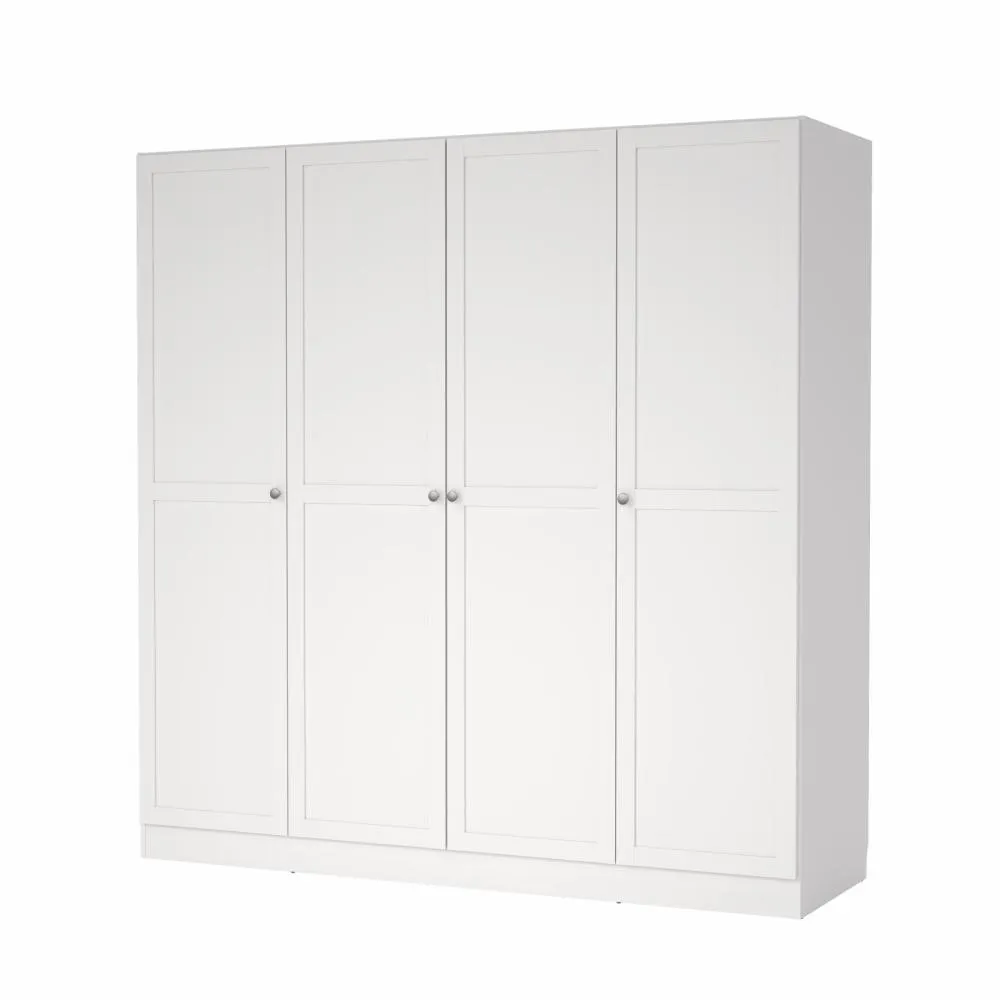 Szafa 4-drzwiowa BILLUND 200 cm biała - TV_680534949