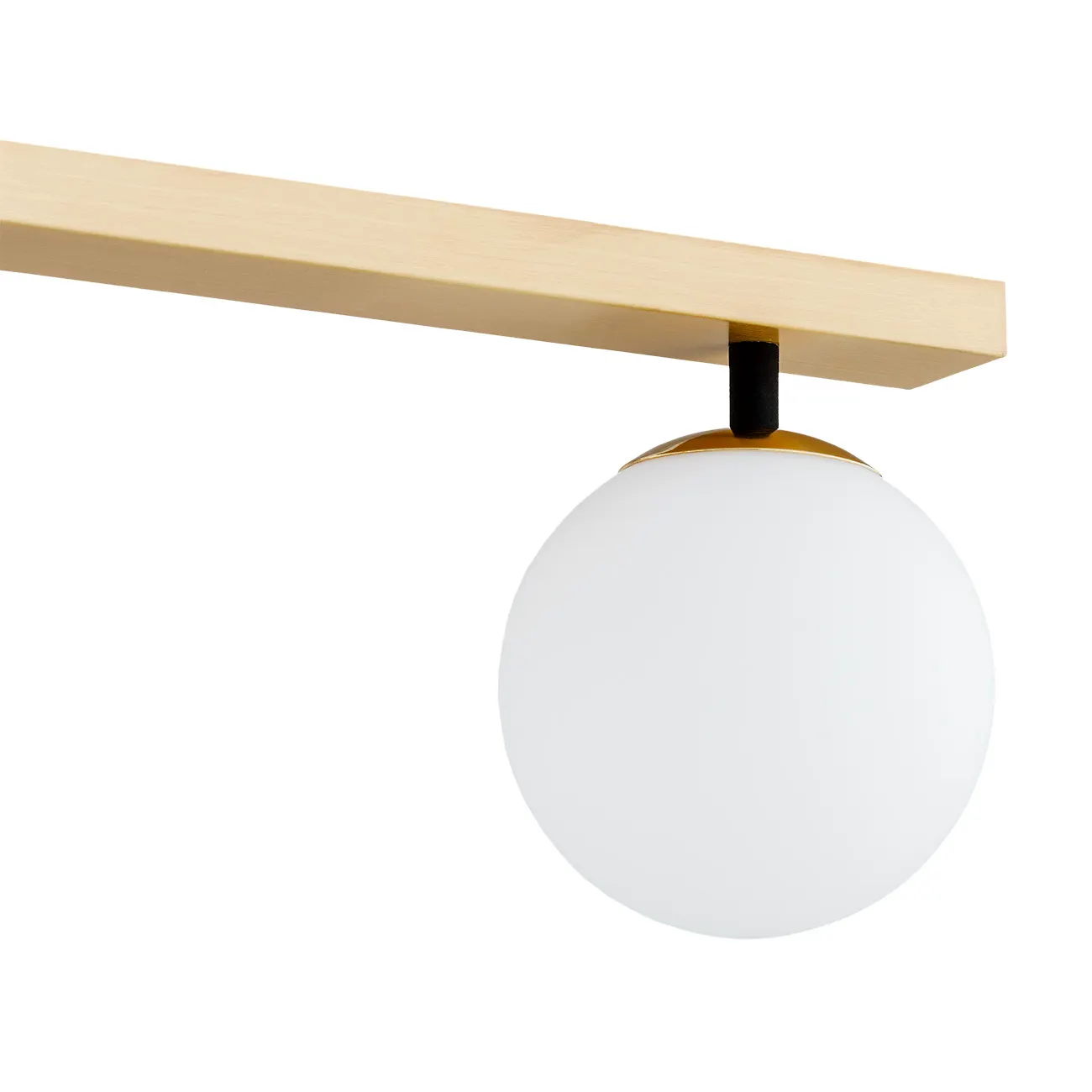 Lampa sufitowa FREEMONT metalowa mosiądz biały klosz okrągły - 1742