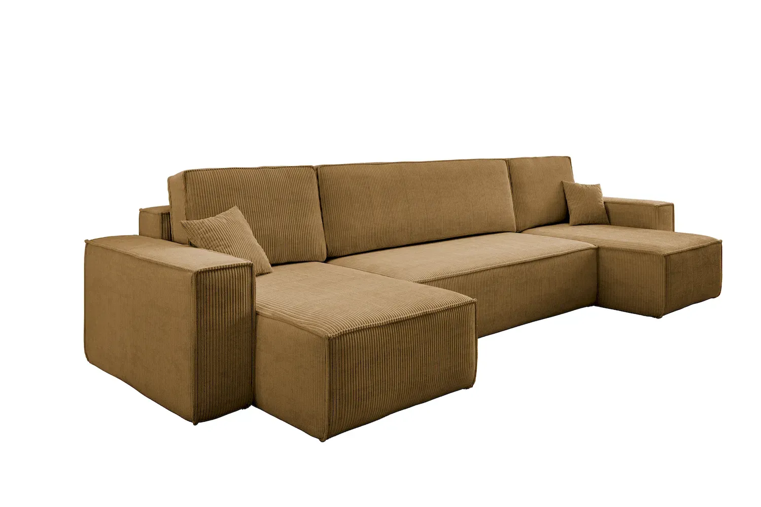 Narożnik uniwersalny KARL U rozkładany tkanina Poso 01 musztardowy