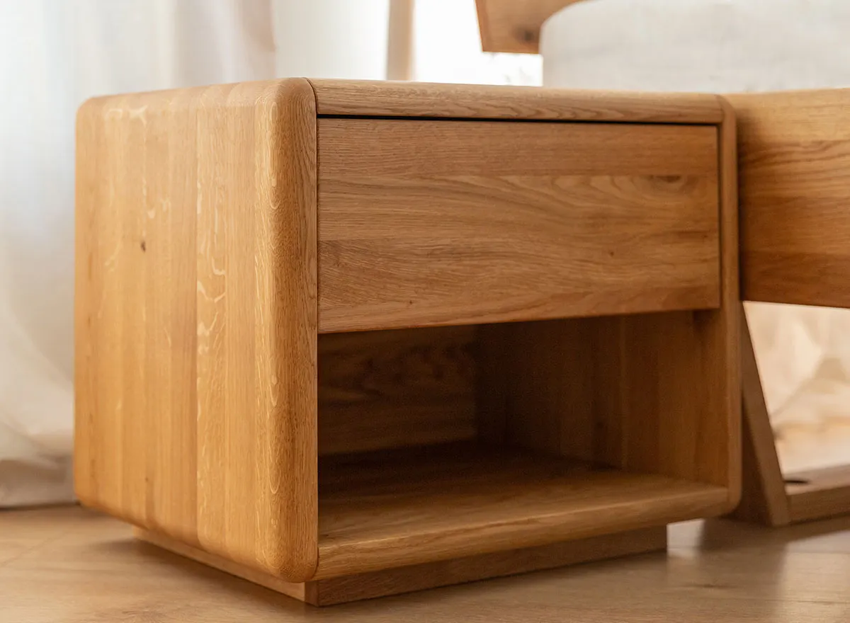 Szafka nocna dębowa z 1 szufladą i półką RONDA Dębowy Sen dąb olejowany - ZINAK1