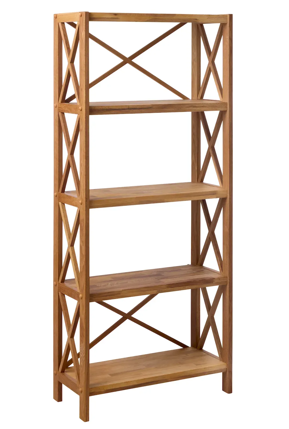 Regał wysoki drewniany X-SHELF 70x161 cm dąb olejowany