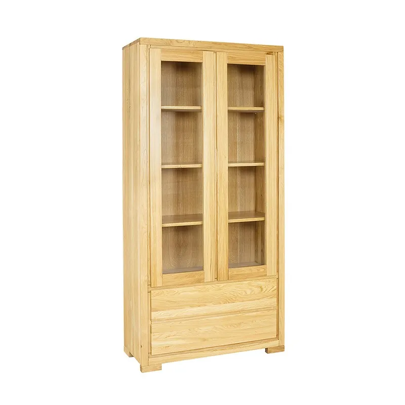 Witryna szklana z szufladami KW352 dębowa nielakierowana Witryna szklana z szufladami KW352 dębowa nielakierowana