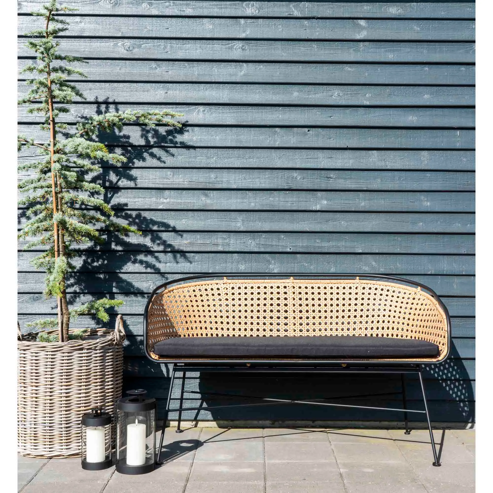 Lampiony BONDI zestaw 2 szt. stal szkło czarne - 6407460