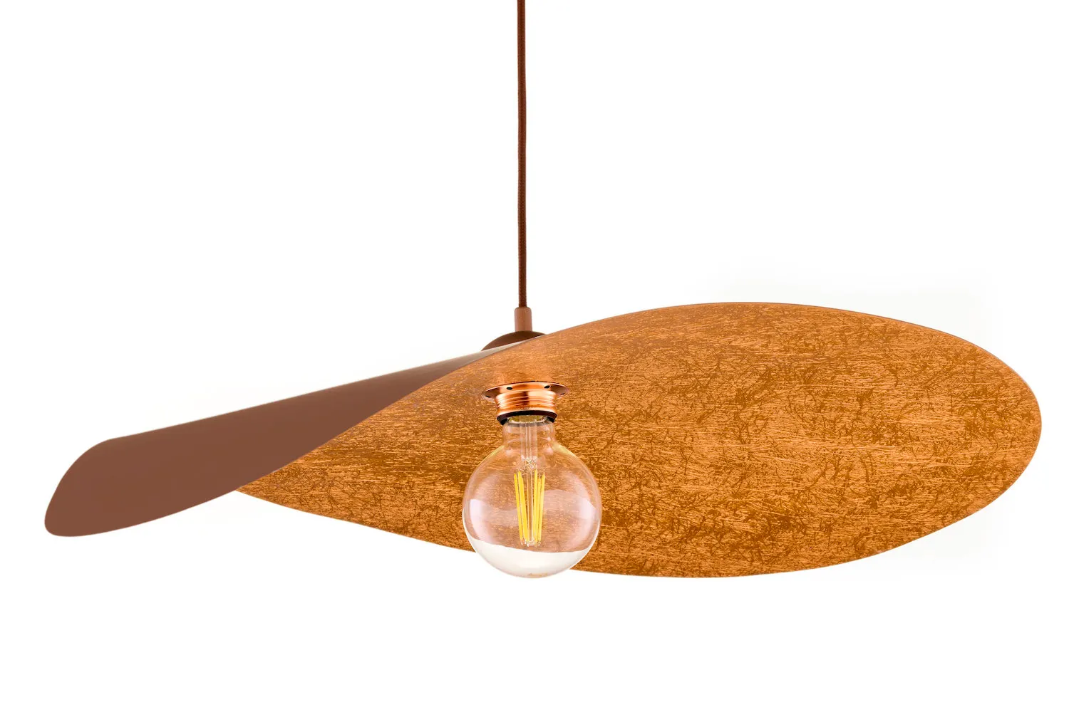 lampa wisząca, kinkiet, żarówka LED, drewno, brązowy