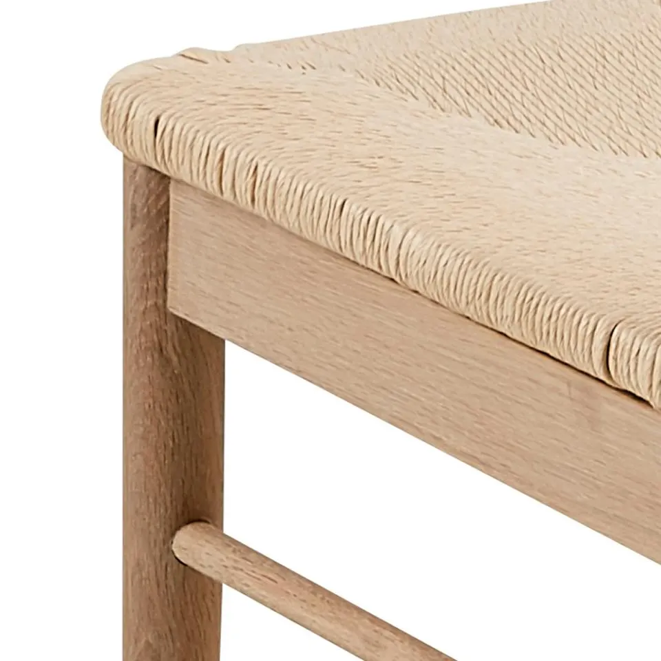 Krzesło z podłokietnikami Kasioppe Plecionka- Złamana biel, Dąb olejowany bielony ( zestaw 2 sztuk ) - 0000081422