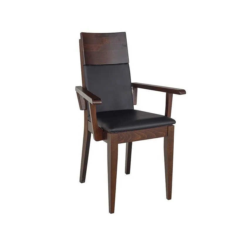 Krzesło bukowe KT170 Naturalny/Skóra DREWMAX — zdjęcie 2