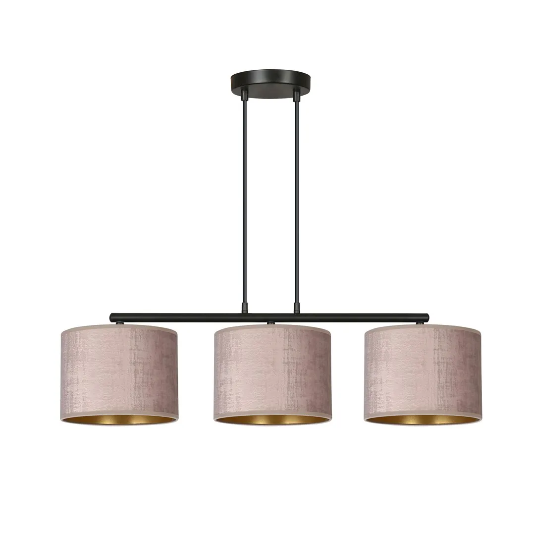 Lampa wisząca HILDE 3 czarny różowy Lampa wisząca HILDE 3 czarny różowy