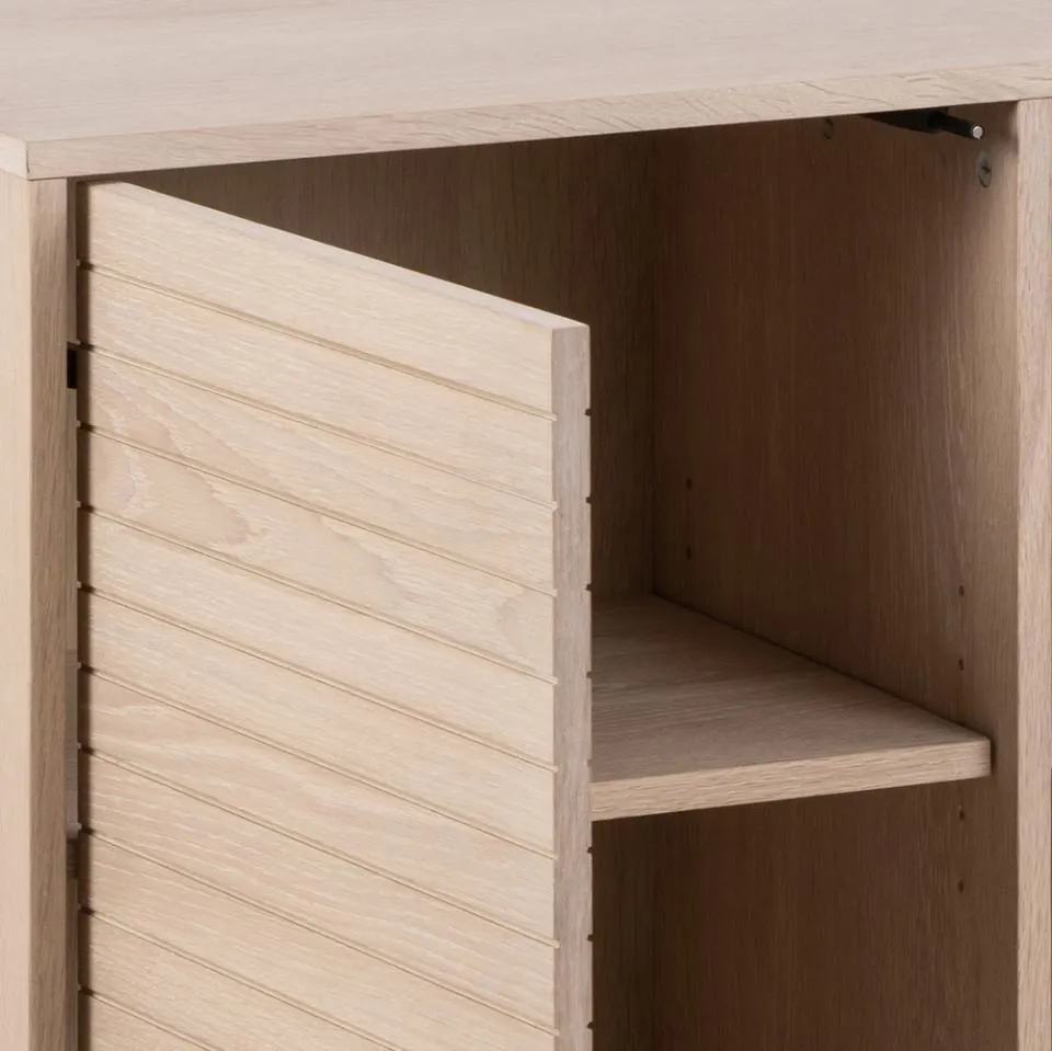 Komoda 4-drzwiowa FARON 180x40x80 Fornir dębowy bielony olejowany