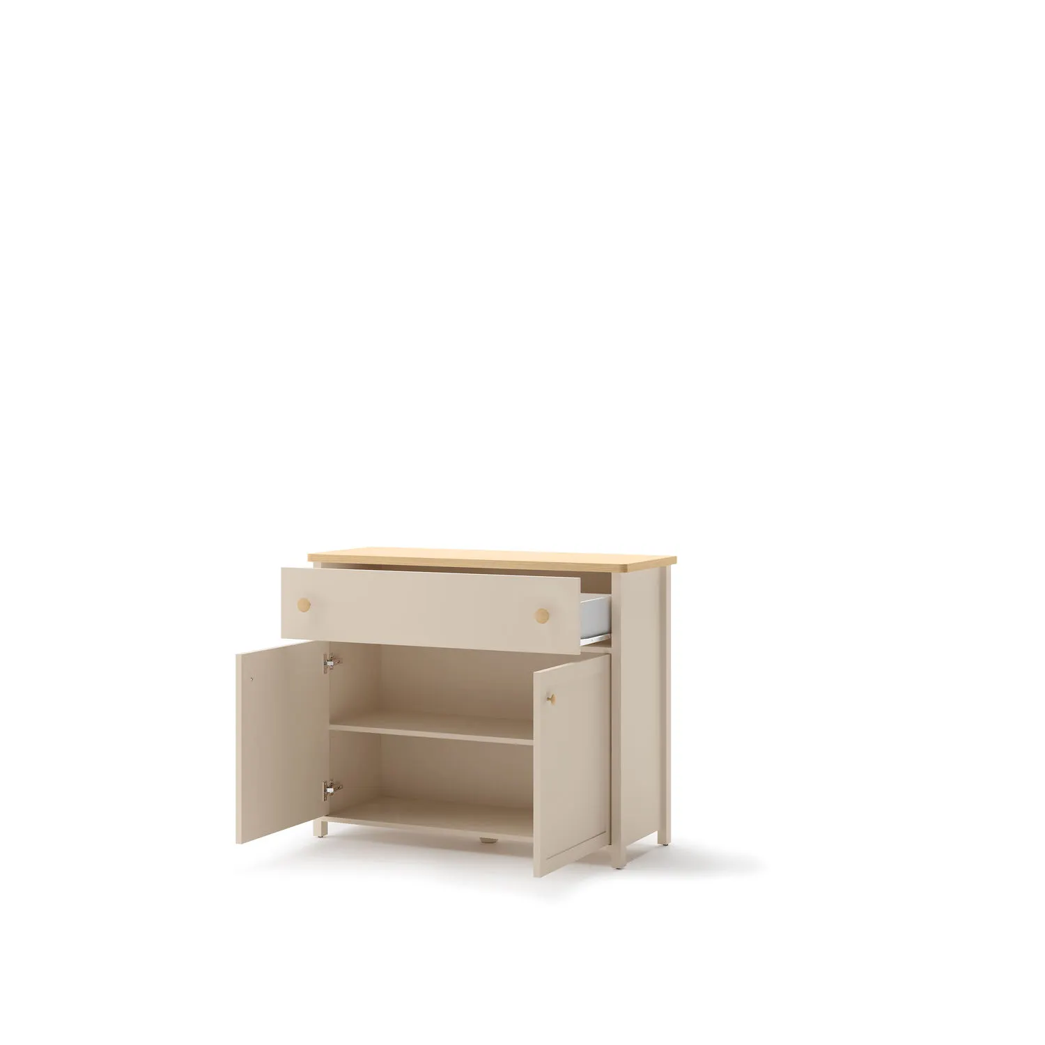 Komoda 2-drzwiowa z szufladą STORY 05 beż piaskowy dąb vincenza bielony - SO5BPVB