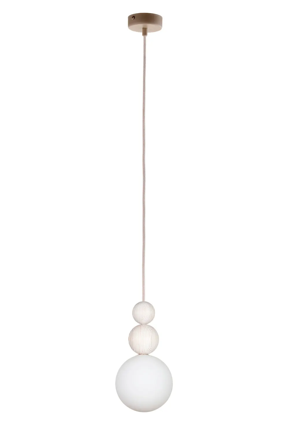 Lampa wisząca RONA 2 beżowy biały bielone drewno