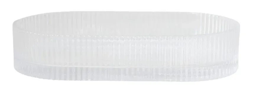 Podstawk owalna szklana 25x13,5 cm biała