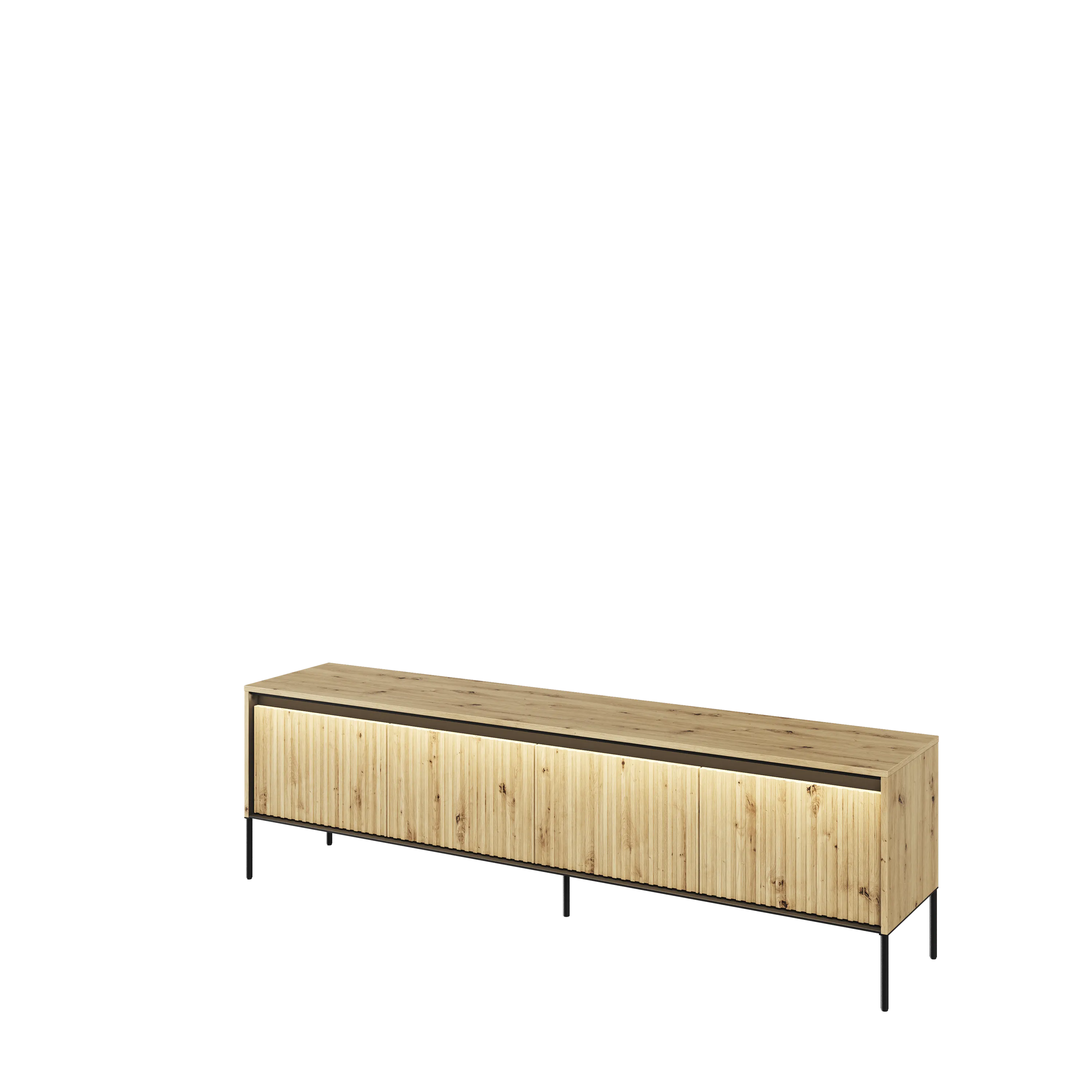 Szafka RTV z oświetleniem TREND TR-06 4D 192cm dąb artisan/czarny - TR6DAC-V2