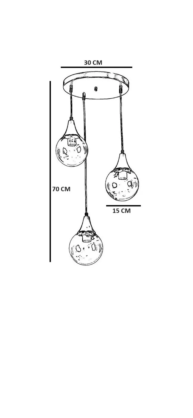 Żyrandol kulisty z tacą AFRA 3-punktowy biały złoty - ASI_846STL5169