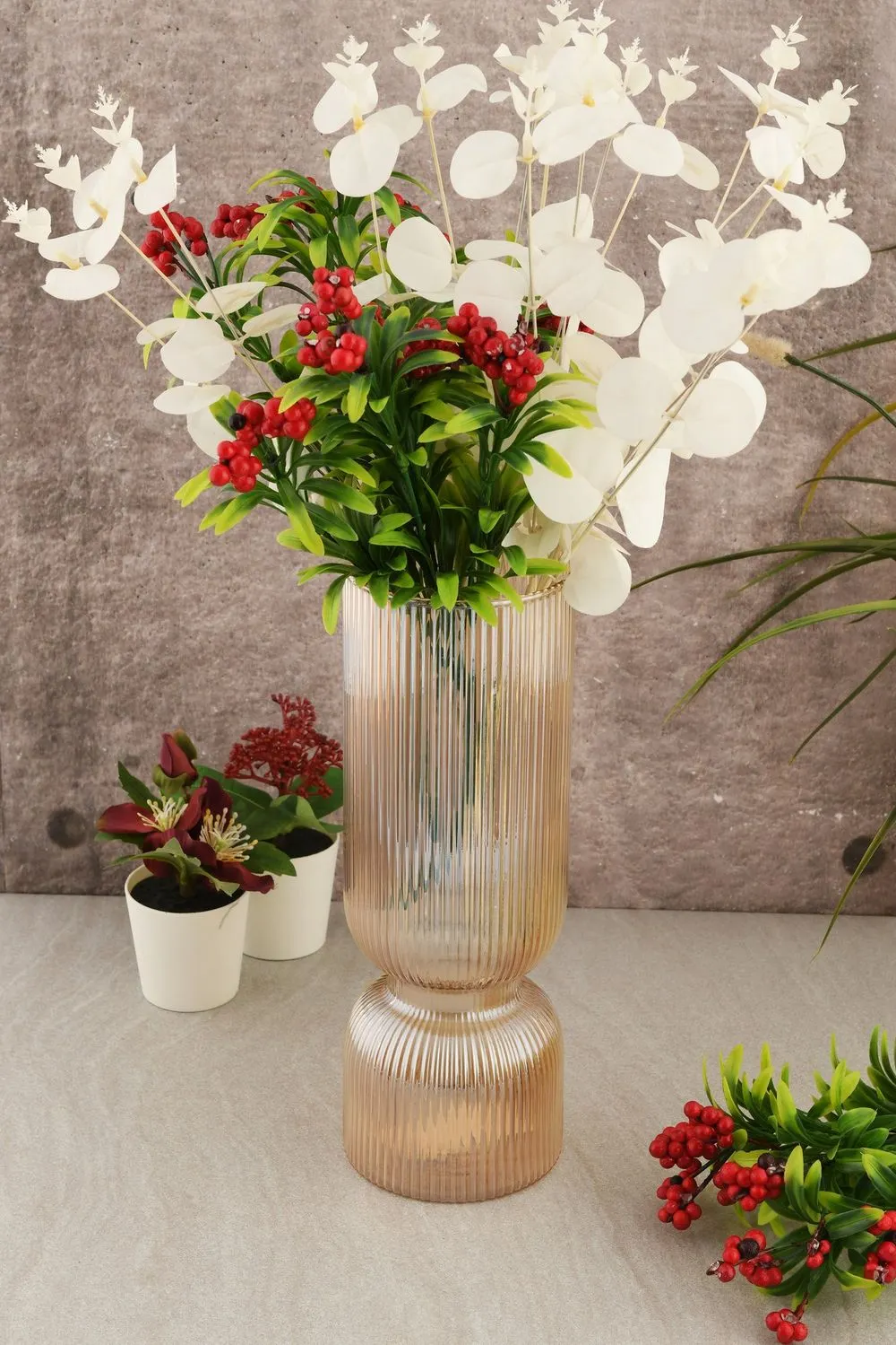 Wazon szklany SAFIR DV30B 10x10x30 cm złoty - ASI_329SBL1107