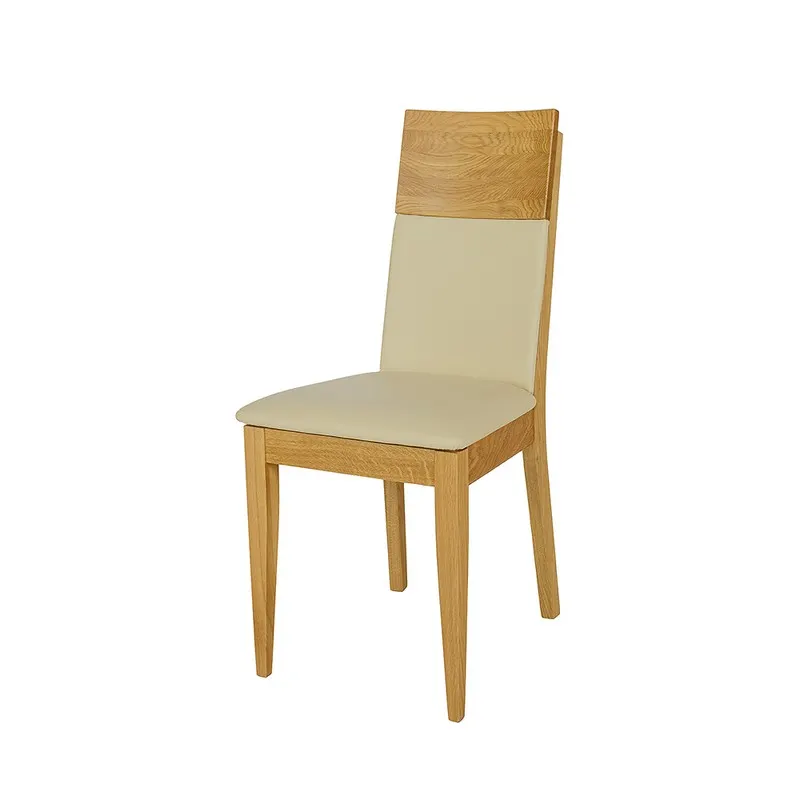 Krzesło dębowe KT371 Naturalny/Skóra DREWMAX — zdjęcie 4