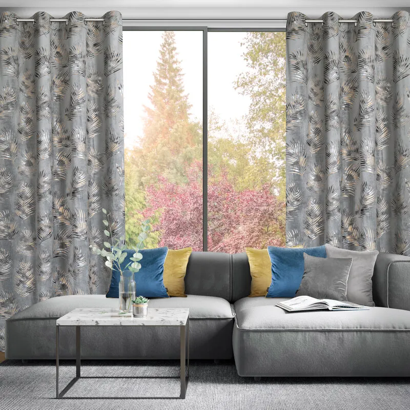 ZASŁONA GOTOWA GLORIA 140X250 CM STALOWY - EU_408450