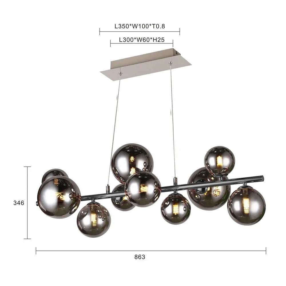 SEVILLA Lampa wisząca z dziesięcioma kulistymi kloszami - 6214-1010