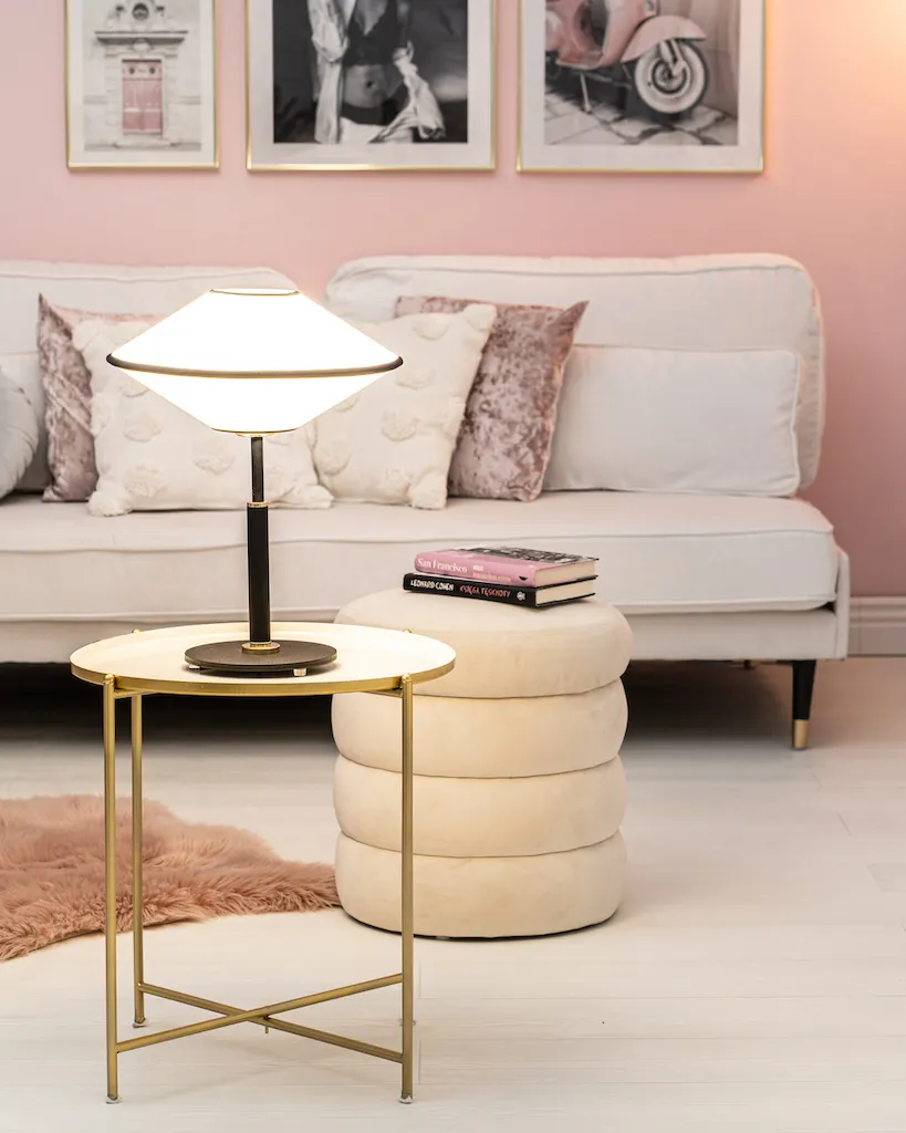 Lampa stołowa TROY czarna beżowa 43x35cm - 4284