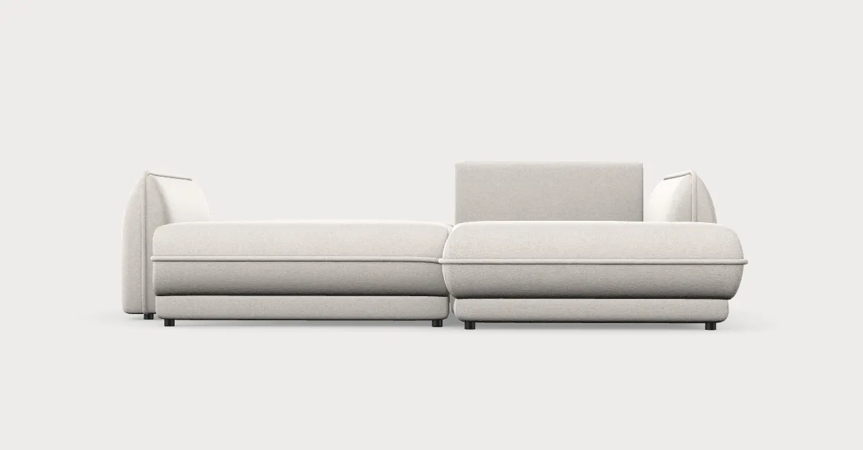 Narożnik z funkcją spania MOJAVE I prawostronny tkanina Blur 01 - kremowy - MOJAVE_NAR_BLUR01_P