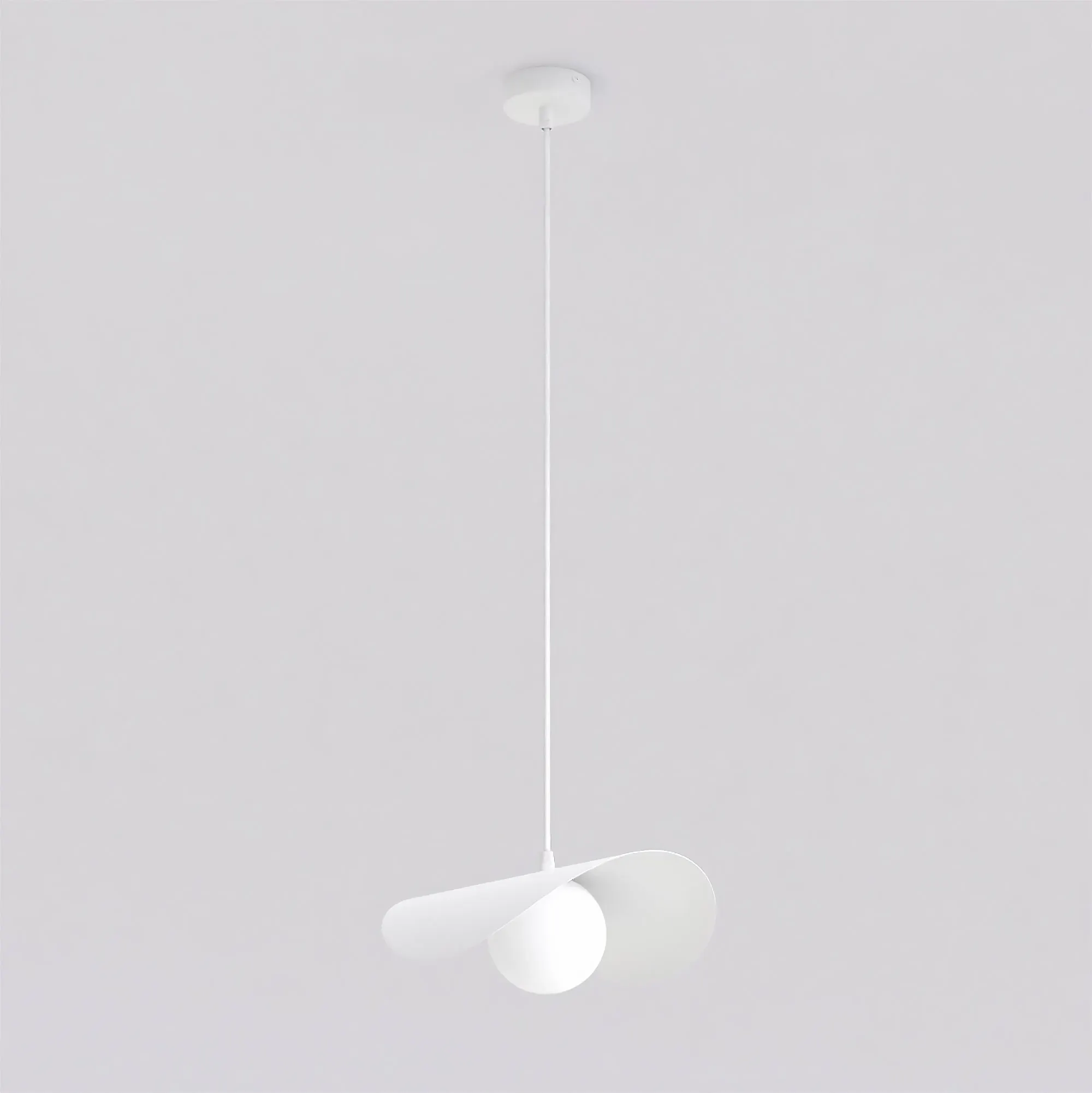 Lampa wisząca RITUAL 1M falisty klosz biała