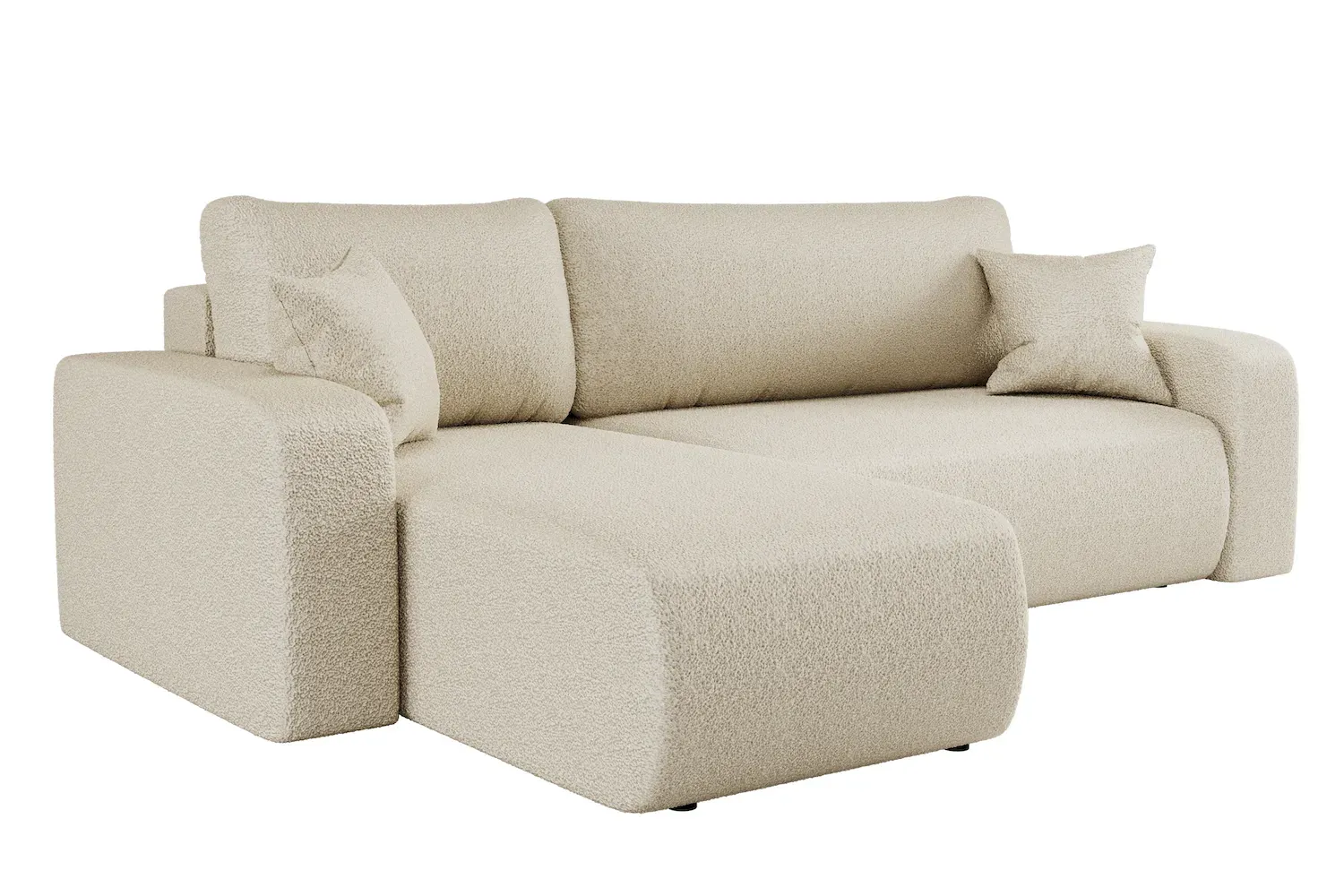 Narożnik uniwersalny PIANO L boucle tkanina Quelle 02 ecru