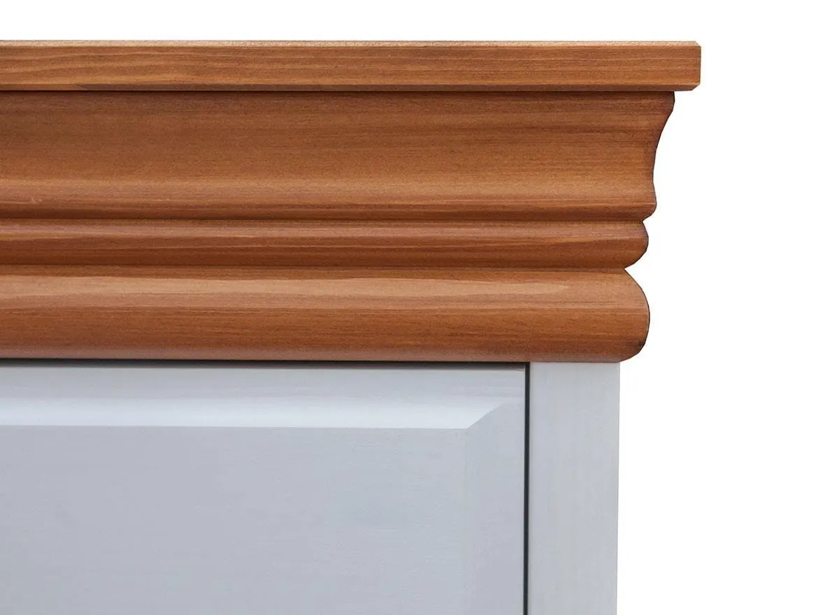 Komoda z 3 szufladami sosnowa Toskania Kolor: biały, bejca - PL2049BS