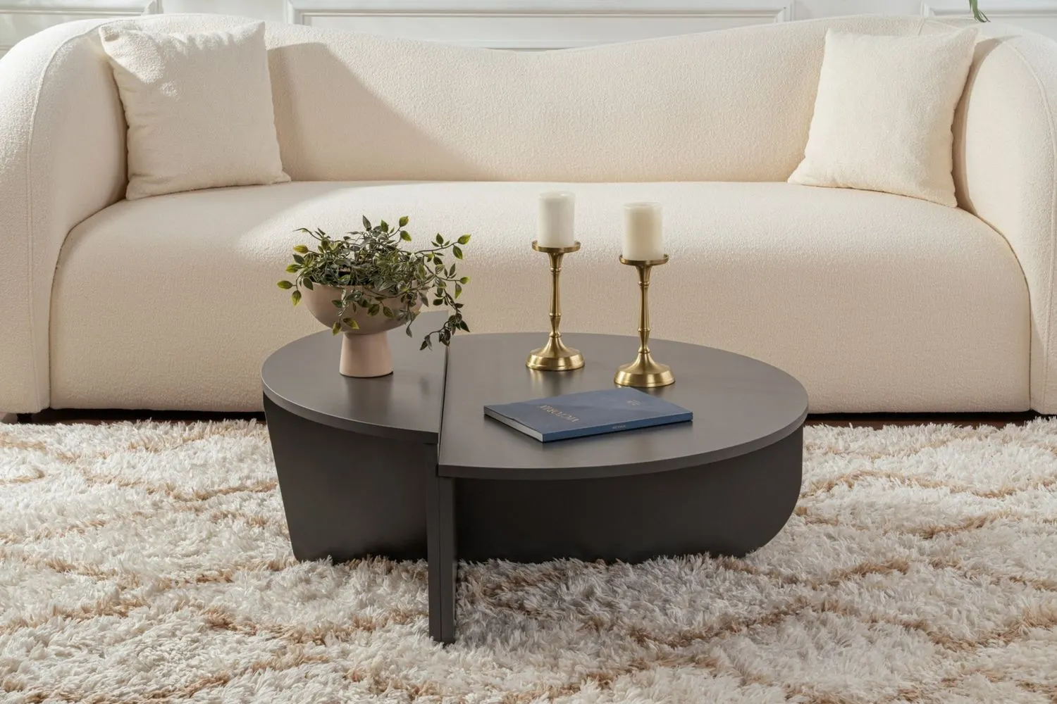 Stolik kawowy 2-elementowy ORION 90x90 cm antracytowy - ASI_241NRD1204