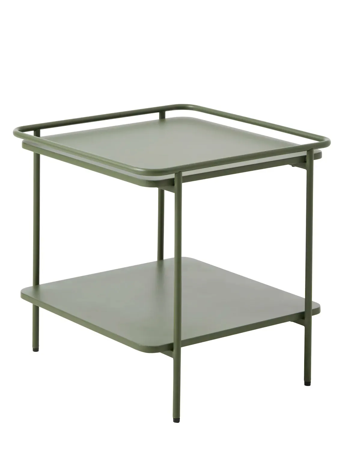 Stolik kawowy metalowy YUBA z półką 45x45 cm - zielony Stolik kawowy metalowy YUBA z półką 45x45 cm - zielony