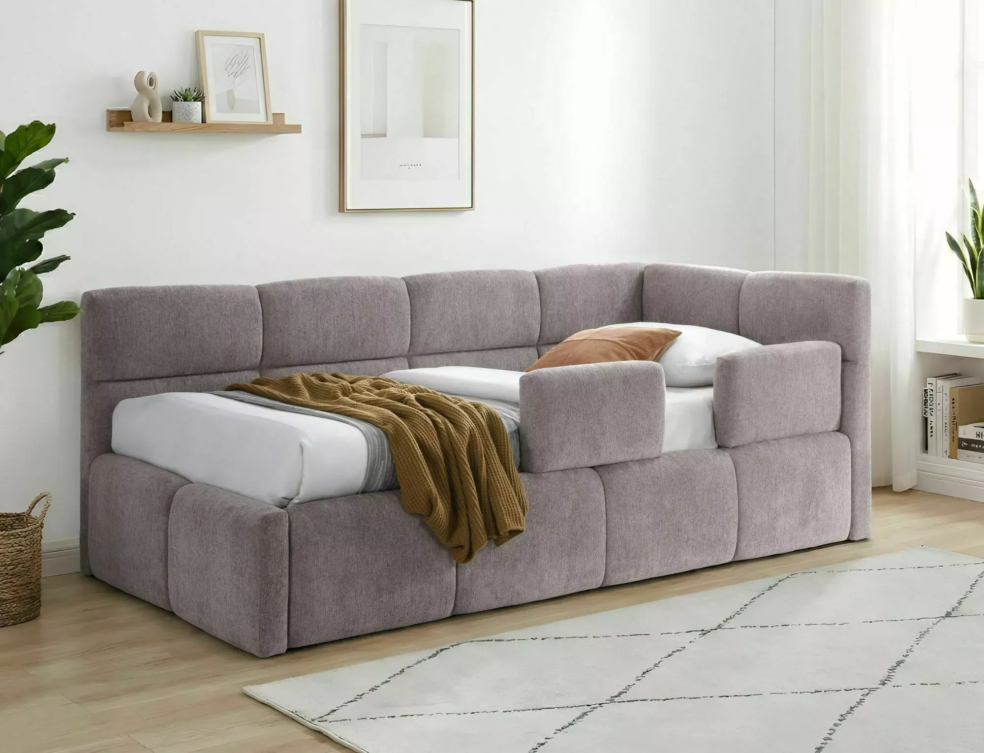 Łóżko z pojemnikiem EMMA RAVEN 90x200 pudrowy róż Łóżko z pojemnikiem EMMA RAVEN 90x200 pudrowy róż