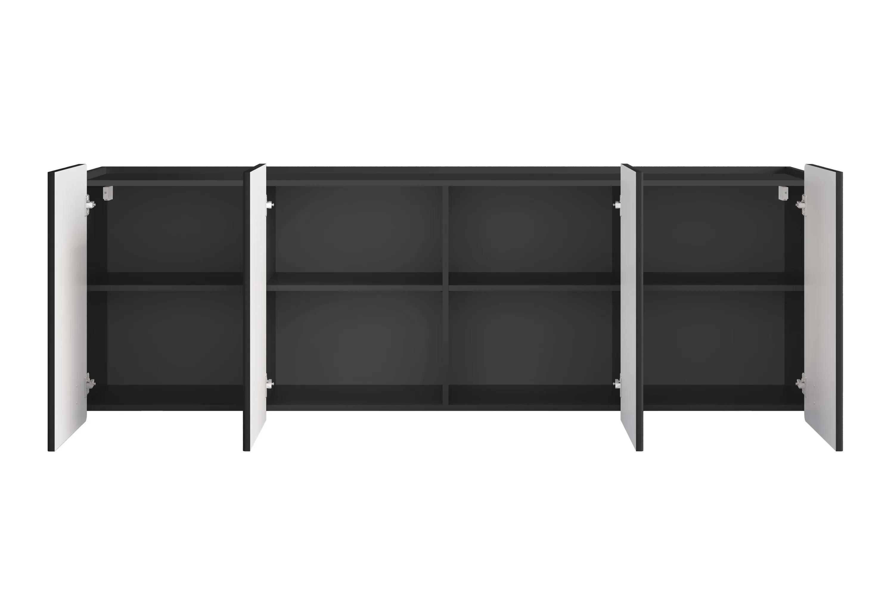 Komoda wisząca 4-drzwiowa MALMI 200cm - czarny - złoty - B_166971