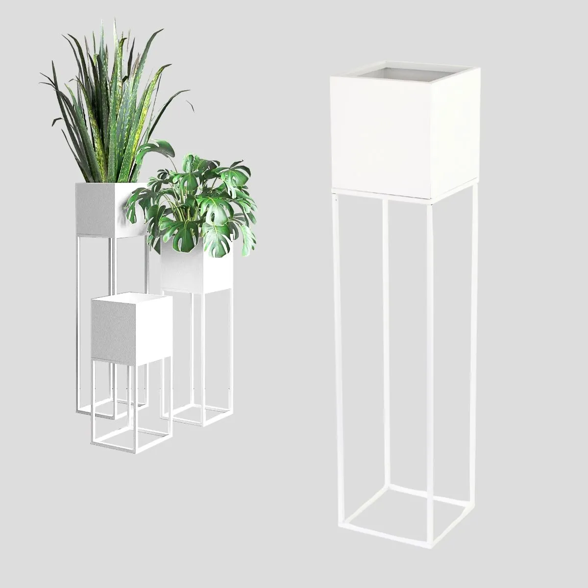 DONICZKA-osłonka na donice metalowa LORIENT L biała Słoik, plantator, Roślina doniczkowa, Ceramika, Wazon