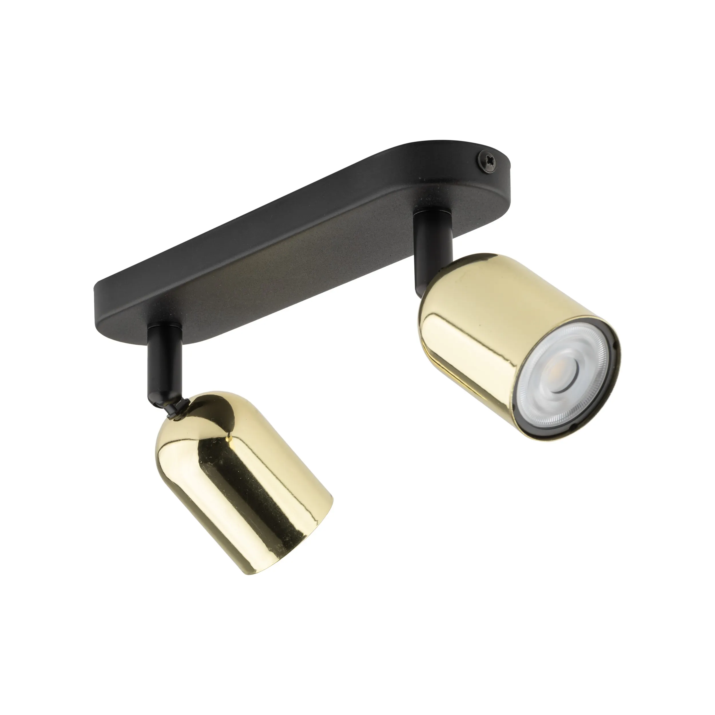 Lampa sufitowa TOP złota metalowa na czarnej listwie regulowana 35x18x14cm - TK_6031