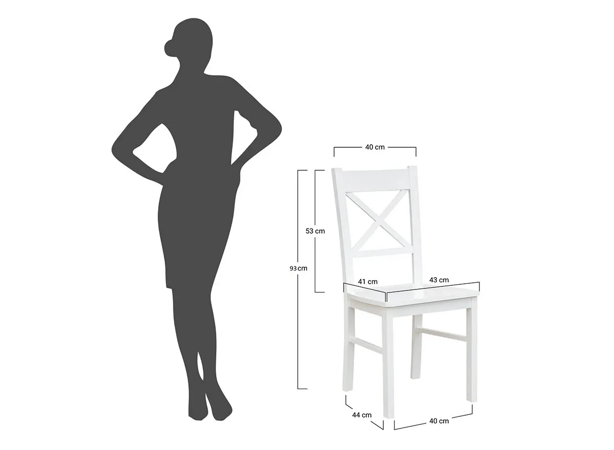 Krzesło BELLUNO ELEGANTE 22 z siedziskiem białym - DRMKT22/36SB