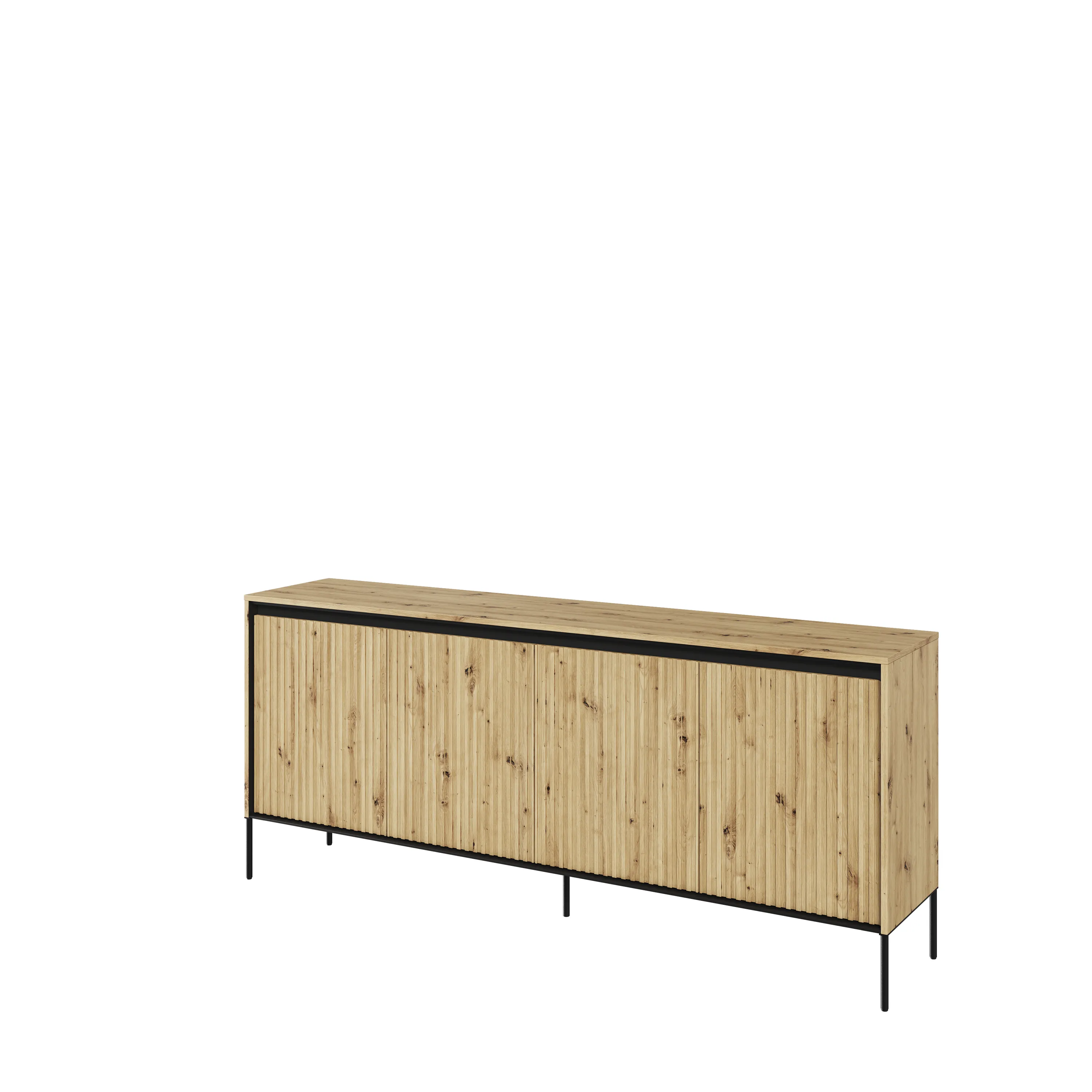 Komoda z oświetleniem TREND TR-04 4D 193cm dąb artisan/czarny