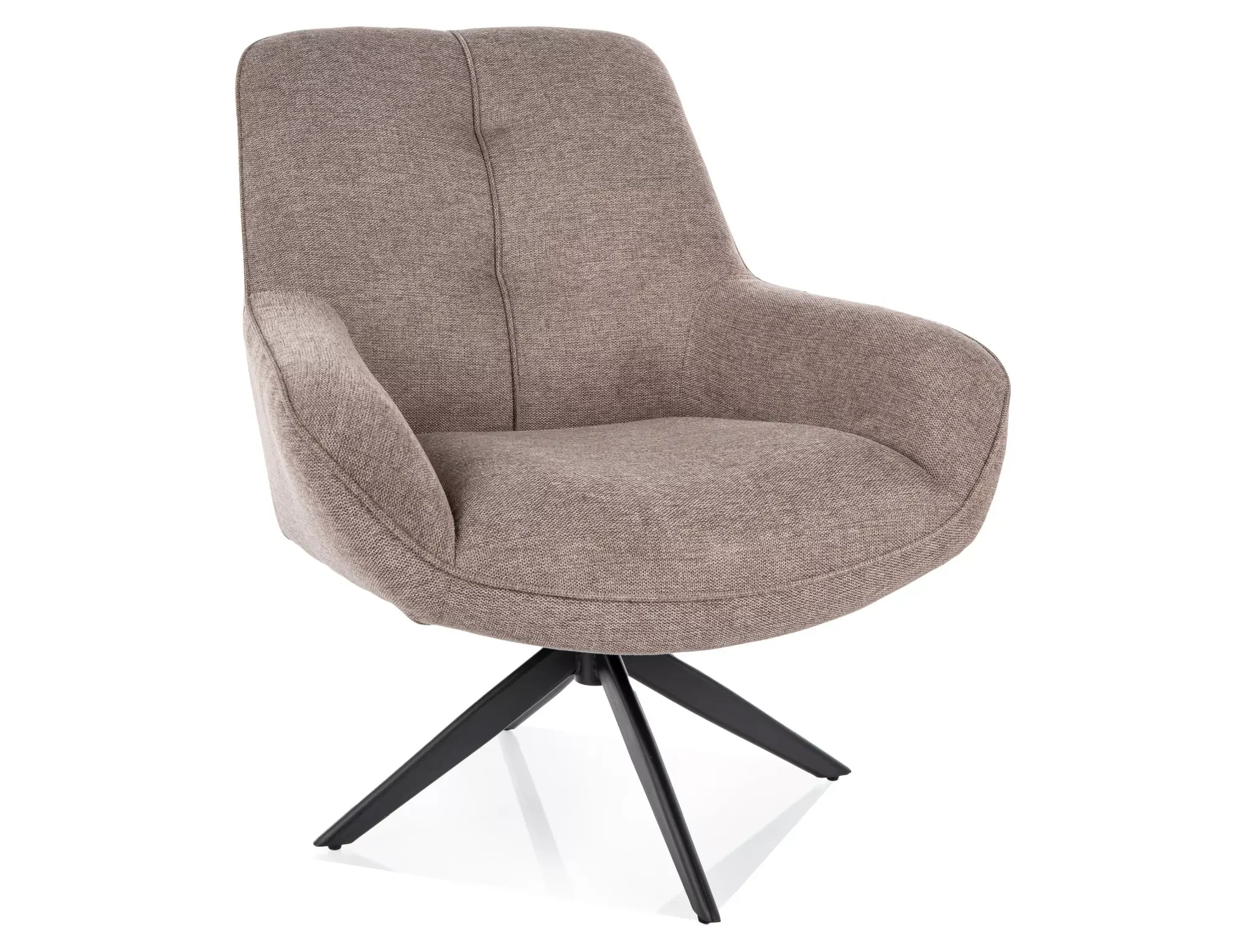 Fotel obrotowy pikowany HANA BREGO beżowy z czarnymi nogami Fotel obrotowy pikowany HANA BREGO beżowy z czarnymi nogami