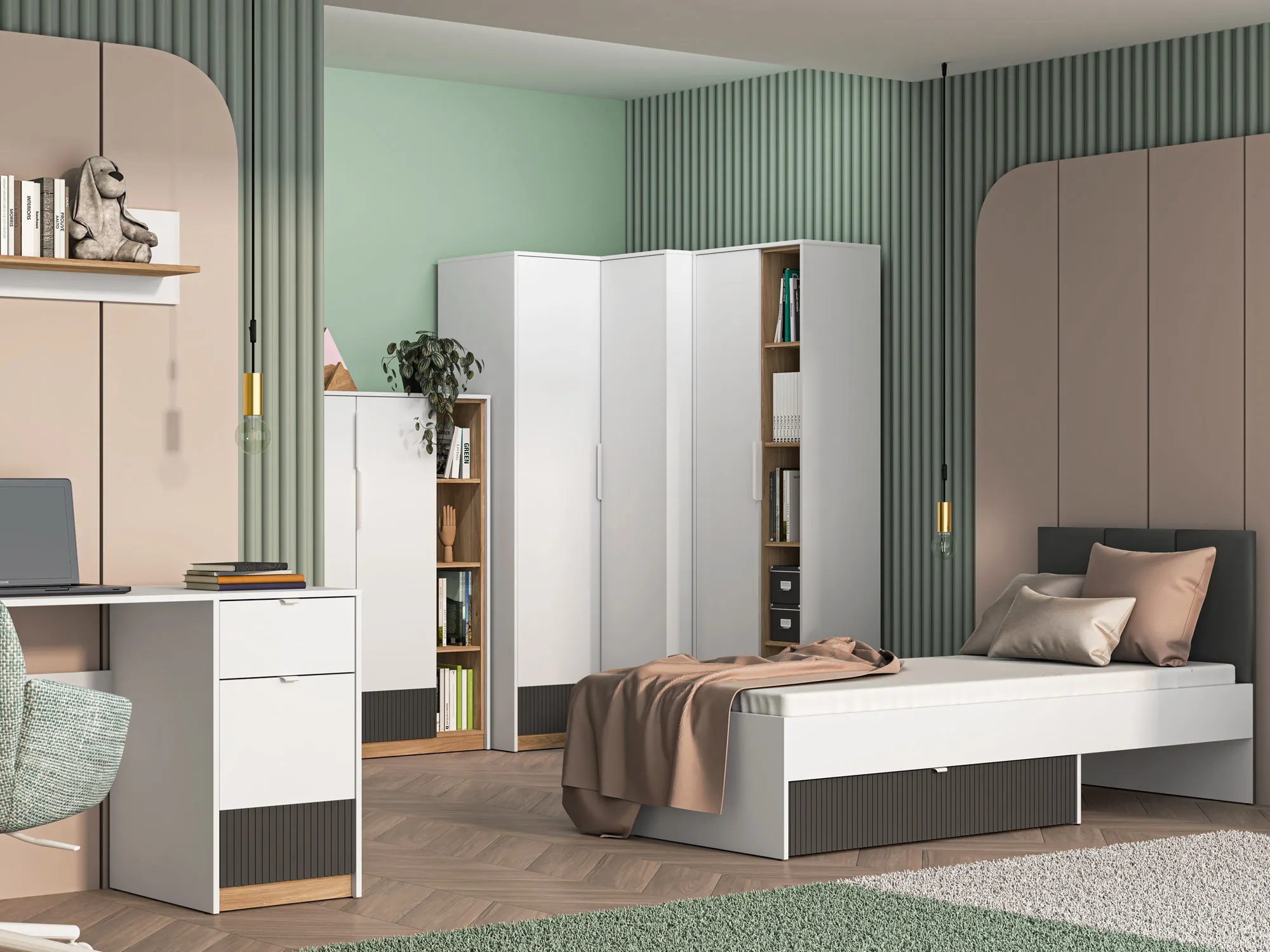Półka ścienna TORINO 10 Biały, Castello 101 cm