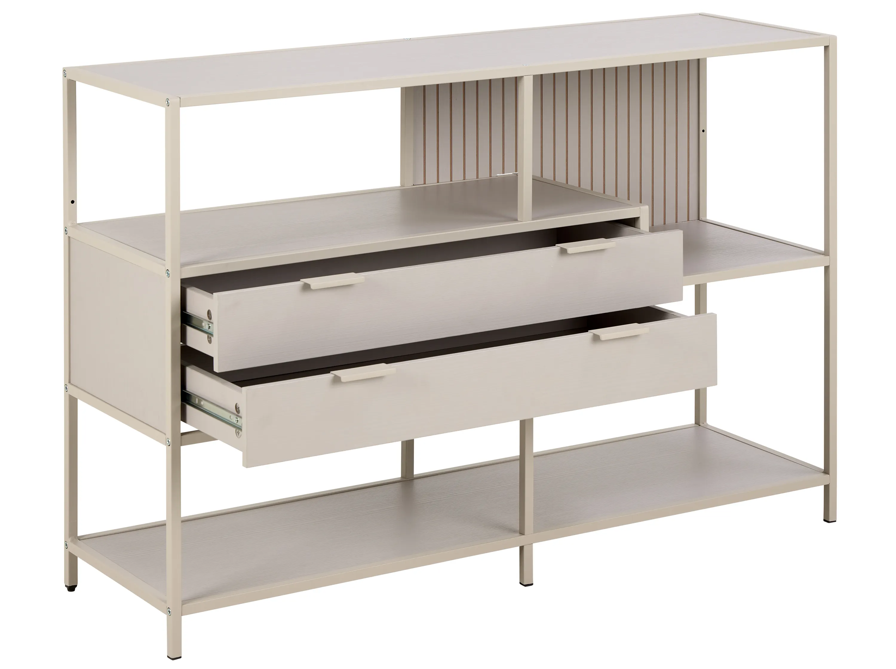 Regał niski z 2 szufladami SEAFORD szary 114x35x78 — zdjęcie 4