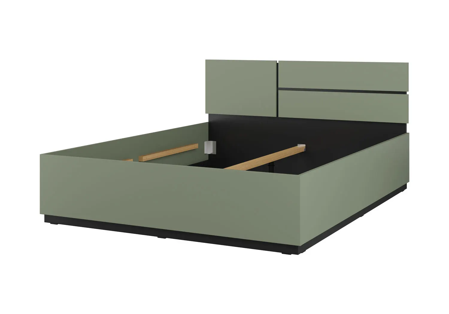 Łóżko z zagłówkiem CROSS S 31 160x200 zielony czarny