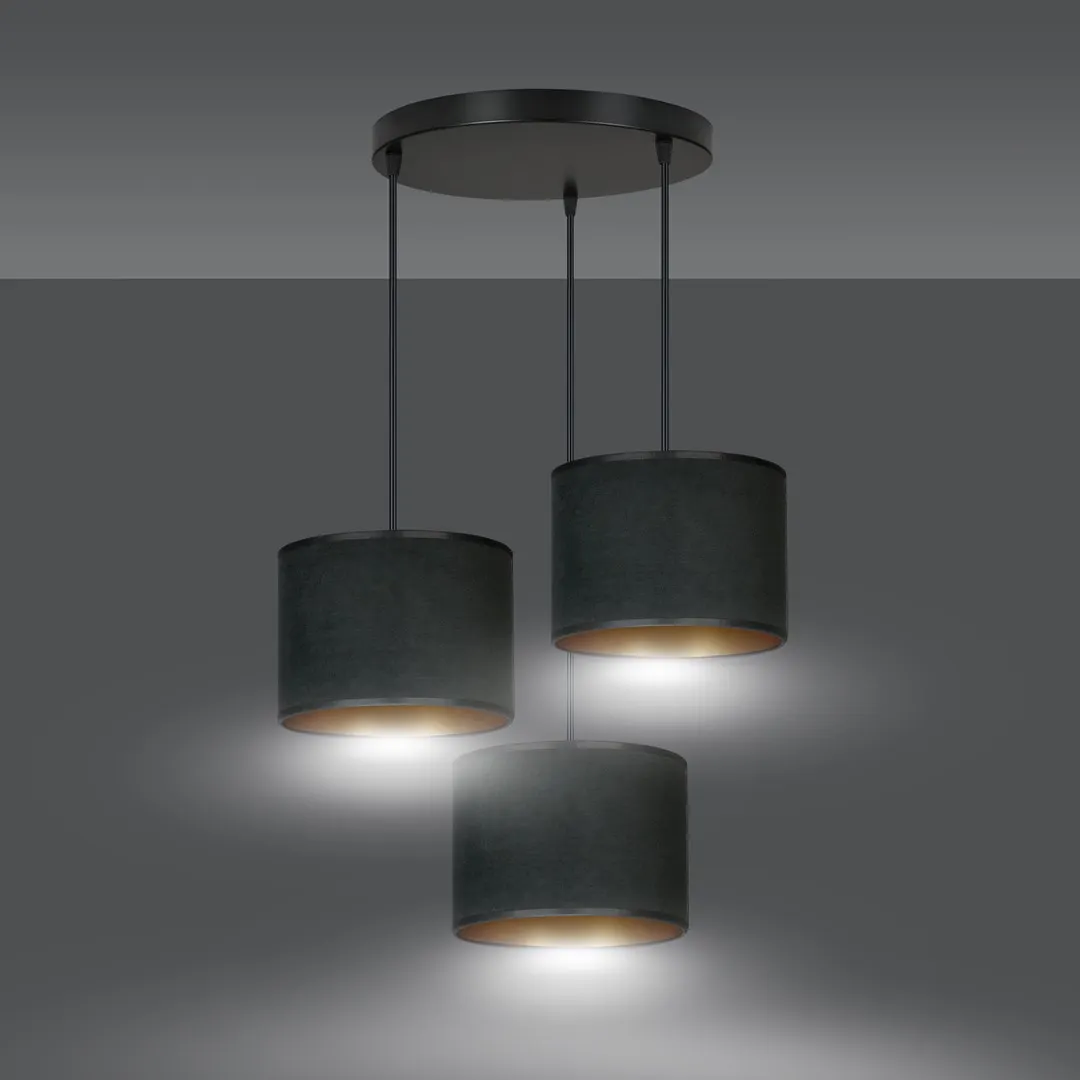 Lampa wisząca HILDE 3 PREM czarny — zdjęcie 4